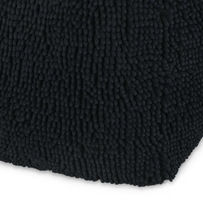 Pouf carré en microfibre Spongy, gris anthracite foncé