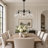 5-Light Chandelier, 35.5" Clear Hammered Globe Glass Pendant Light with Adjustable Downrod