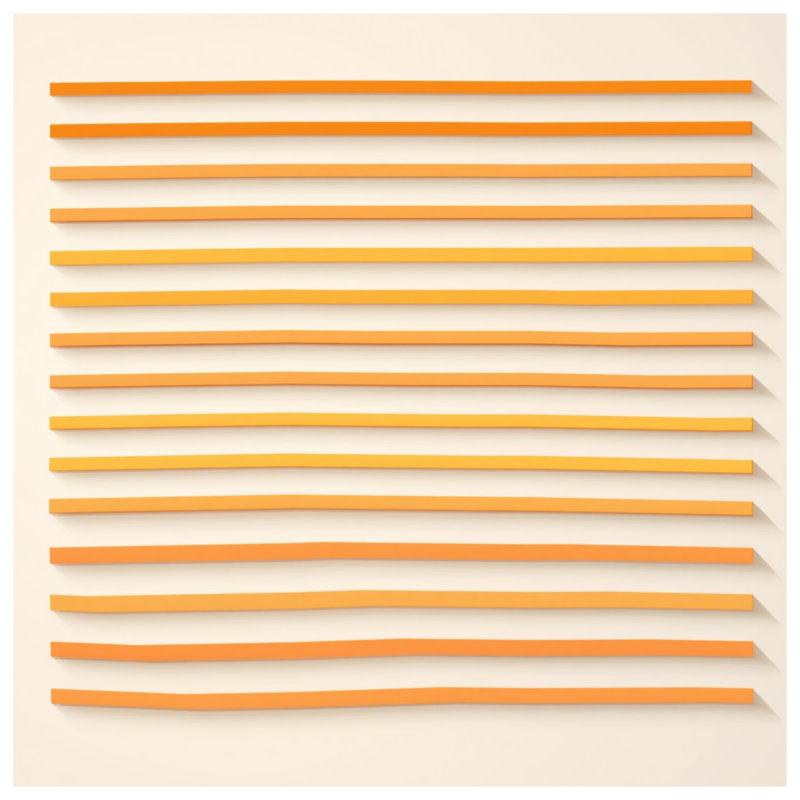 Housses de couette horizontales à lignes orange, Lit simple