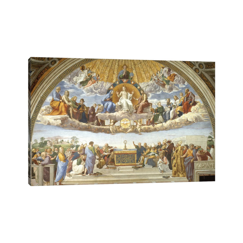 Disputa, From The Stanza Della Segnatura, 1508-11 by Raphael - Wrapped Canvas Painting, 20.32 cm H x 30.48 cm W