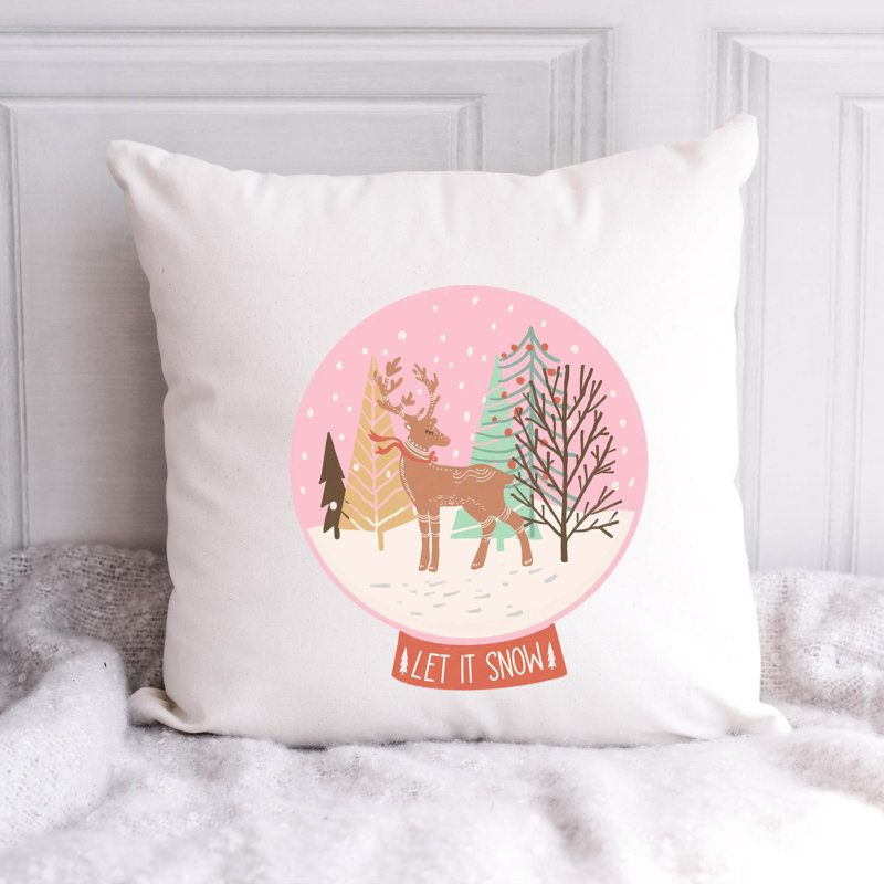 Christmas Illustration_2 Reversible Throw Pillow, 14" x 14"
