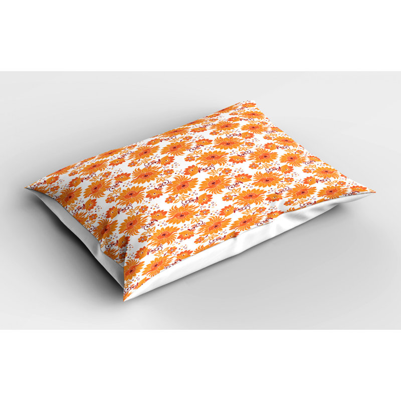 Flowers Polyester Floral Sham Set, Queen