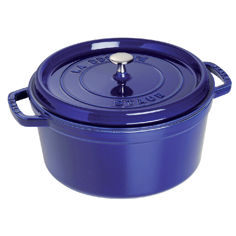 La Cocotte Cast Iron Round Cocotte, 2.75 quarts, Dark Blue