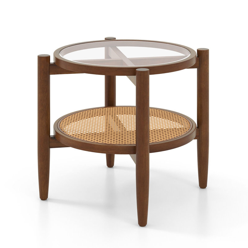 Alissandra Glass Top End Table