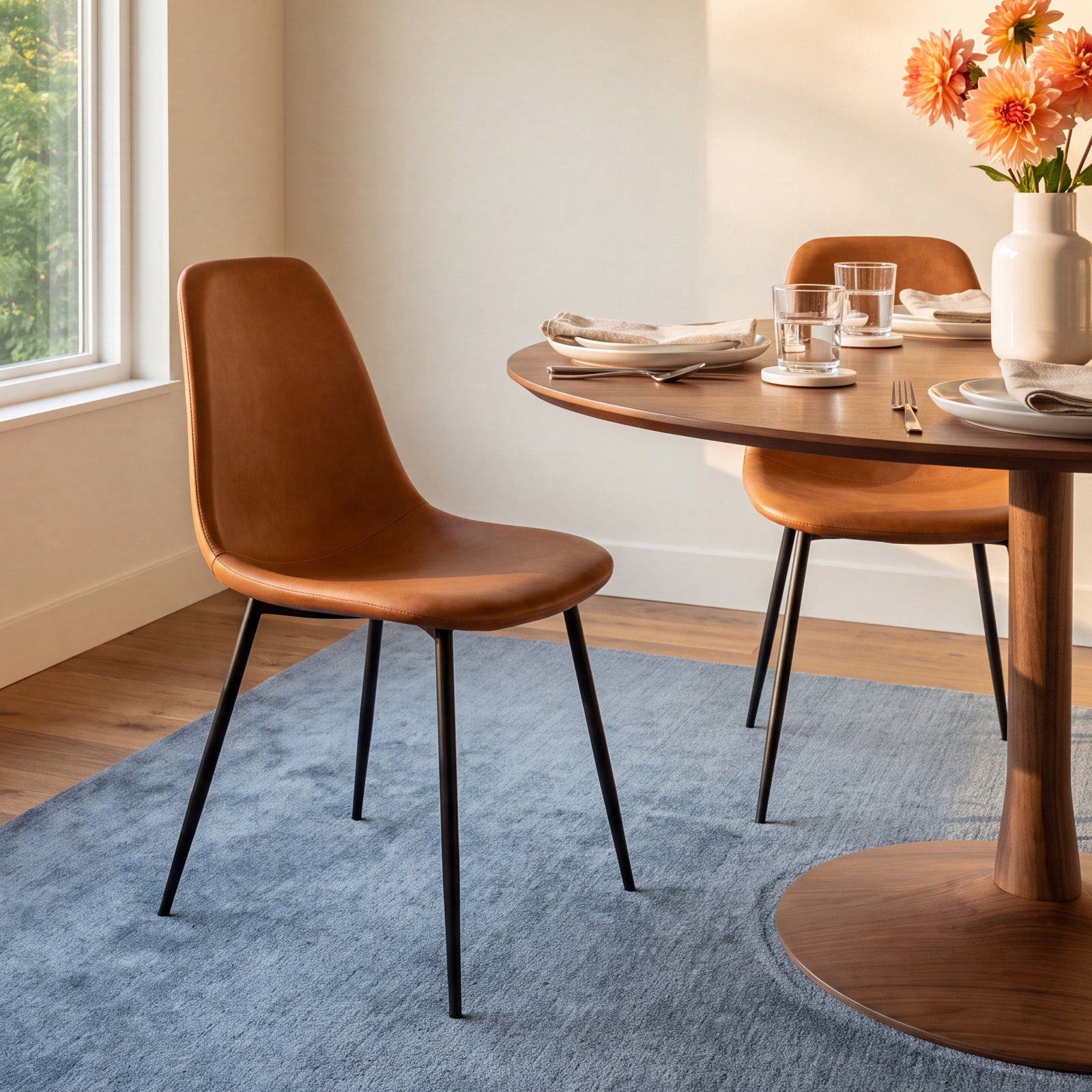 Kody Dining Chair, Saddle Vegan Leather