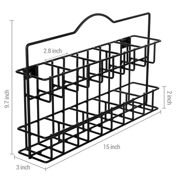 Matte Black Metal Wire Teabag Organizer Holder, Wall Mounted or