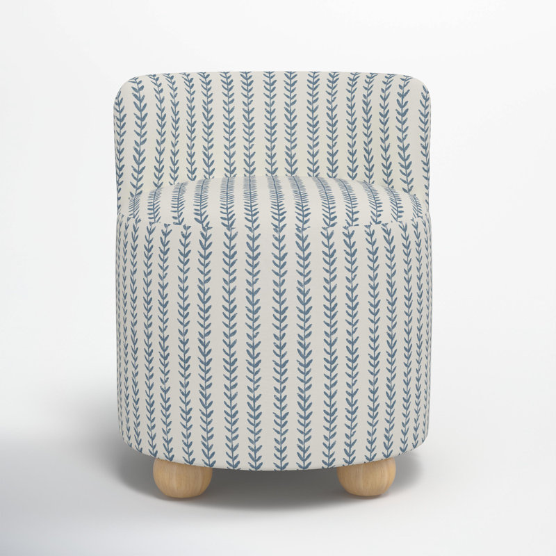 Andi Vanity Chair, Vine Stripe Dusty Blue