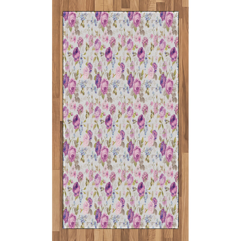 Floral High Density Long Fiber Poly Threads Decorative Area Rug Carpet, Rectangle 2'7" x 5'