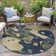 Machine Washable Indoor/Outdoor Xhevrie Navy Rug