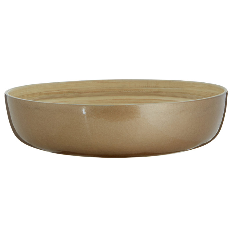 Norden Home Garcia Bamboo Salad Bowl, Gold