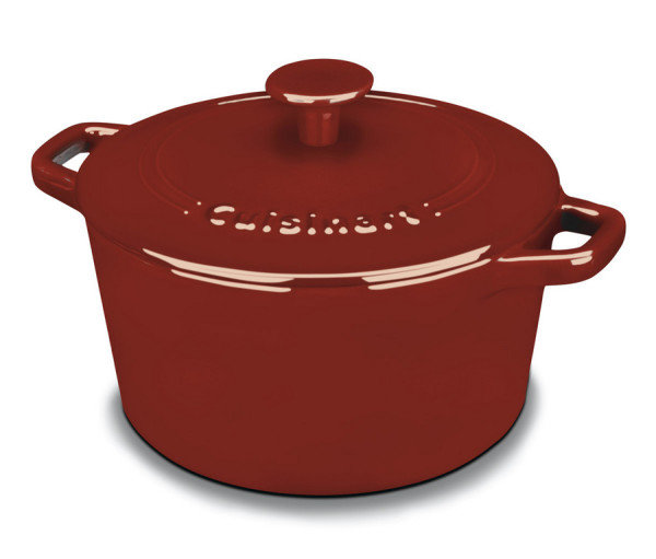 Cuisinart Chef’s Classic Enamel on Steel Round Dutch Oven with Lid, 5 Qt., Cardinal Red