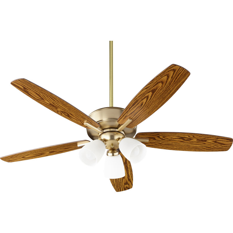 Lancaster 52'' Ceiling Fan with LED Lights, Aged Brass
