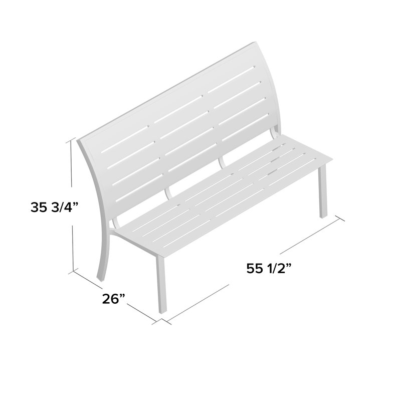 Banc de parc empilable aluminium Bazza, Désert P60, Noir texturé