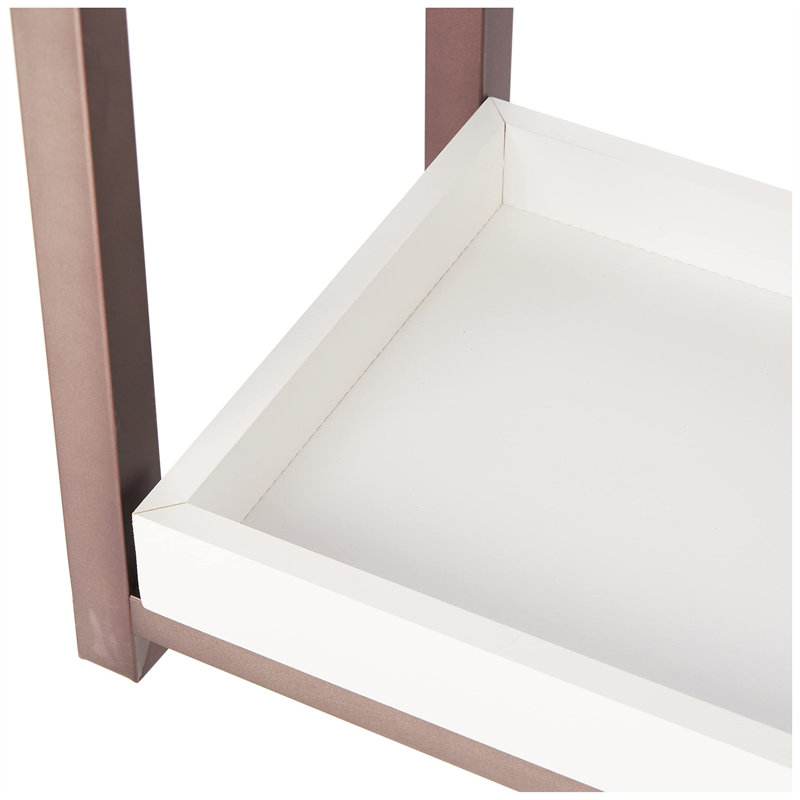 Oil Rubbed Bronze Freestanding 2-Tier Towel Rack with Storage
