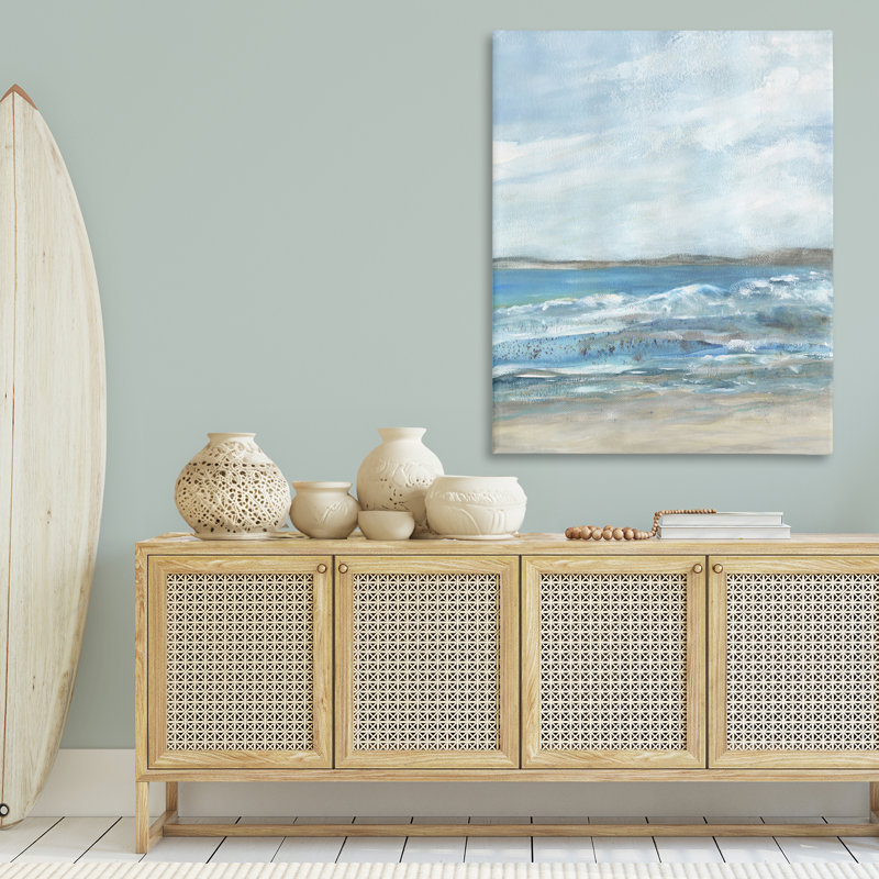  «Sandy Surf Beach», art mural sur toile par Jessie Perry, H 48 po x l 36 po