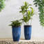 23.5"H Set Of 2 Oversized Gradient Green Faux Ceramic  Tall Plastic Planter-1795209452