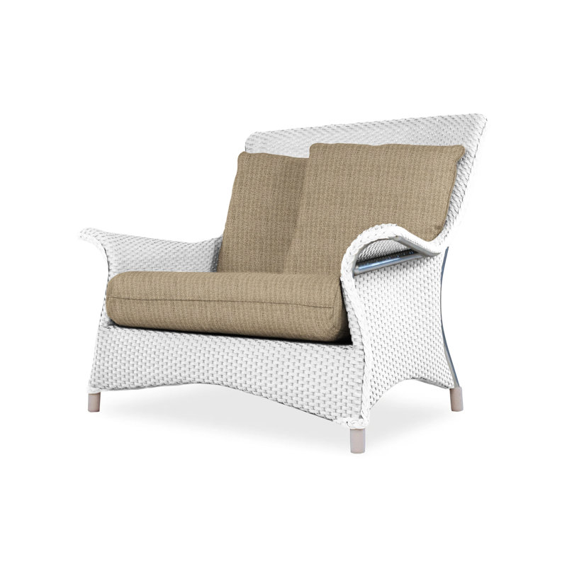 Mandalay Outdoor Lounge Chair, White, Demo Oatmeal