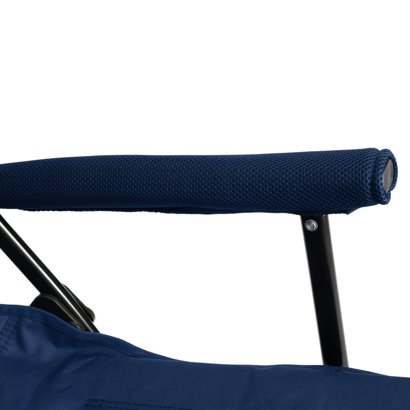 High Back Lawn Chair For Camping And Outdoor Use, Support 250Lbs, Collapsible Lightweight, Navy Blue, Steel Frame Heavy Duty With Back, 250Lbs Load, Comfortable Sitting Experience, Suitable Events
