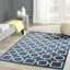 Tapis bleu / beige en coton Arneshia-20794348