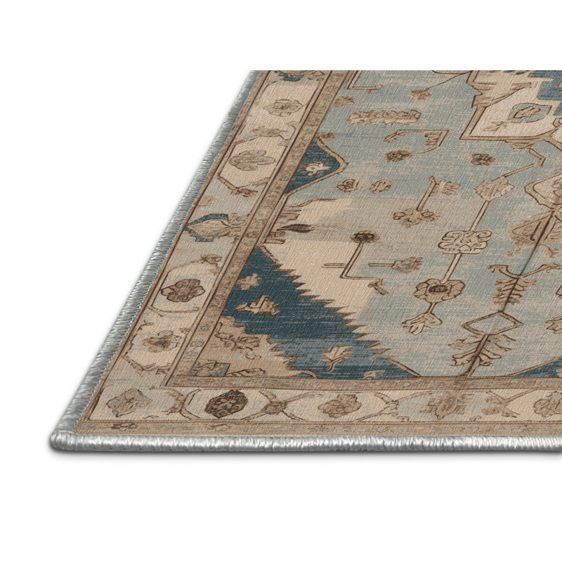 Machine Washable Afyon Beige Area Rug, Rectangle 3' x 5'