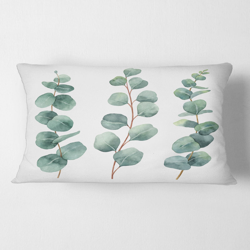 Housse et insert pour coussin rectangulaire Young Eucalyptus Leaves and Branches I