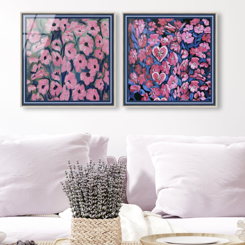 Forever Blooming Set Set by Oliver Gal, 42"H x 42"W, Silver Floater Frame