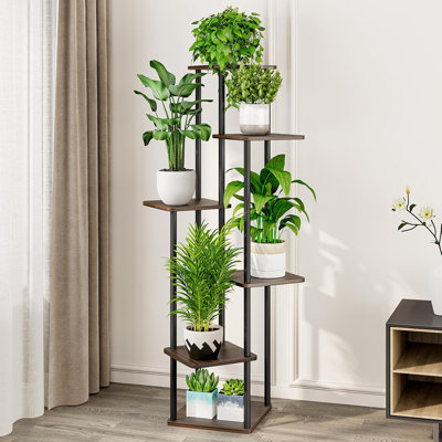 6-Tier Tall Metal Plant Stand For Indoor Outdoor Use - Multi-Tier Flower Shelf For Plants, Decorative Corner Shelf For Living Room, Patio, Balcony, Be by 17 Stories
