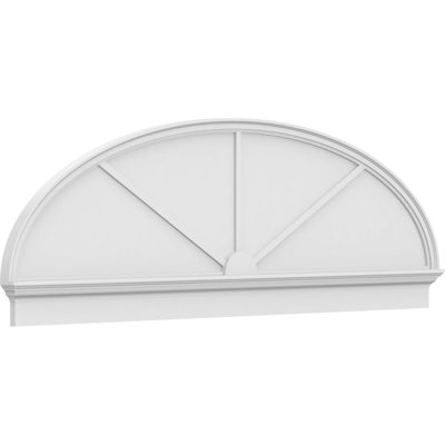 86"W x 28-3/8"H x 2-3/4"P Elliptical 3 Spoke Architectural Grade PVC Combination Pediment