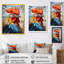 «Cubic Colorful Rooster Collage III», art mural animal de poule-297840191-297840188