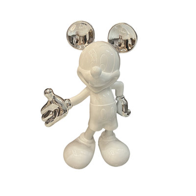 Modern Electroplated Mickey Figurine in High Gloss Fiberglass