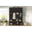 Arbre d'entrée en MDF 15 po x 59 po x H 76,7 po noir avec banc et rangement
