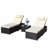 3-Piece Outdoor Patio Furniture Set Chaise Lounge With Glass Coffee Table, Adjustable Back And Feet-1064153194