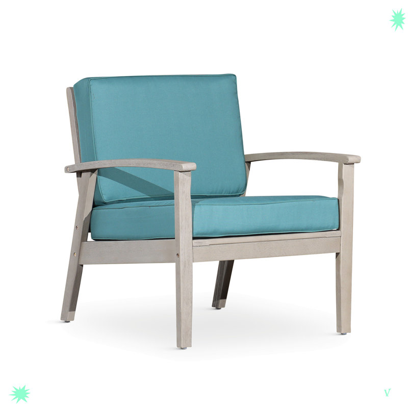 Méridienne d'extérieur en bois Durane, Gris, Bleu sarcelle