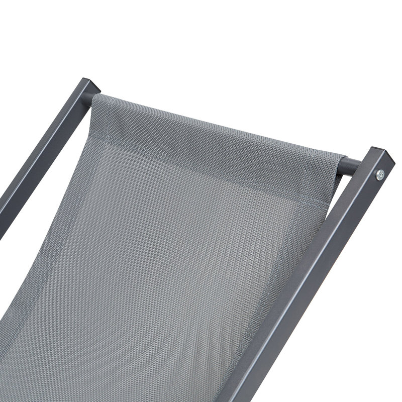 Longworth Folding Deck Chair, Grey/Black