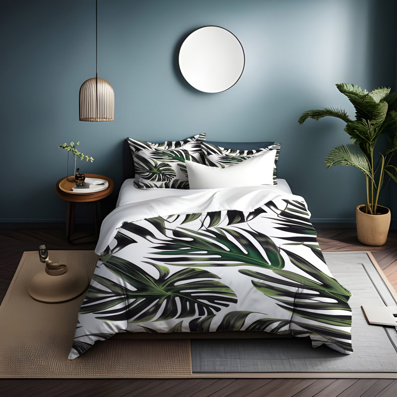 Polyester Floral Duvet Cover, Queen Duvet Cover + 2 Queen Shams