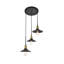 Luminaire suspendu conique 3 lumières grappe Dellwood-457080126