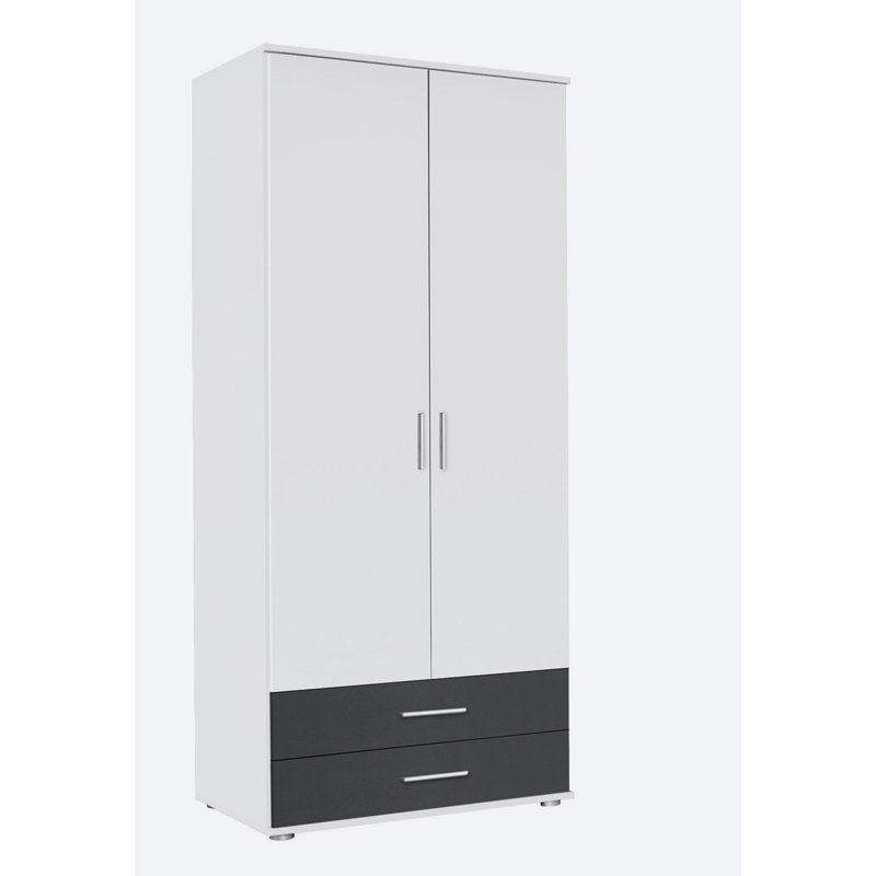 Rasant 2 Door Wardrobe, Alpine White/Metallic Grey