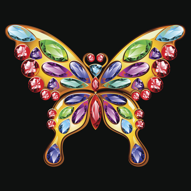 Papillon sur toile, impression, H 36 po x l 36 po