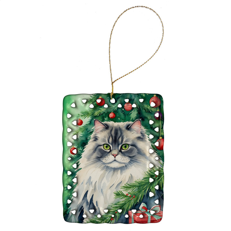 Ornement en porcelaine British Longhair, British Longhair Cat
