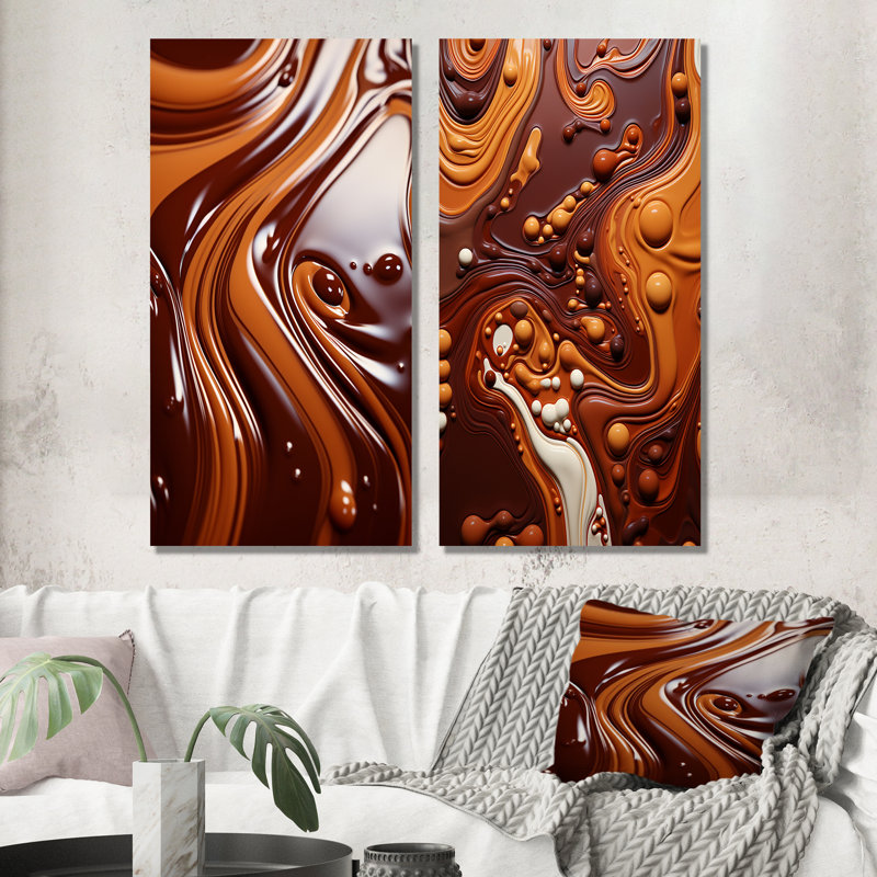 Café espresso Euphoria - ensemble de 2 impressions sur toile café, H 28 po x l 25 po, Toile tendue
