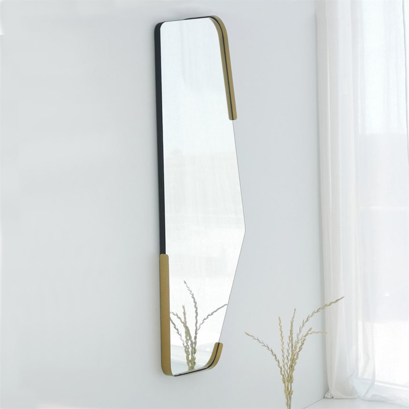 Roselore Modern Black Wall Mirror, 23.6 x 47.2 Inches | 100% MDF with 100% Metal Frame, PVC Edge Bands | Ecological Flotal-E Mirror | Stylish and Novel Design for Home Decor, Entryway, and Living Spaces
