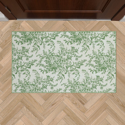 Laura Ashley Bedford Machine Washable Imagine Printed Chenille Rugs 1-Piece