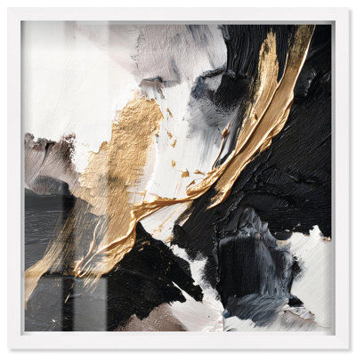 Art mural Aurea Flow I Shadowbox Print par Art Remedy, cadre blanc, 21 x 21