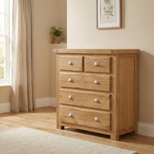 Montana Solid Wood 100cm W 5 - Drawer Chest of Drawers