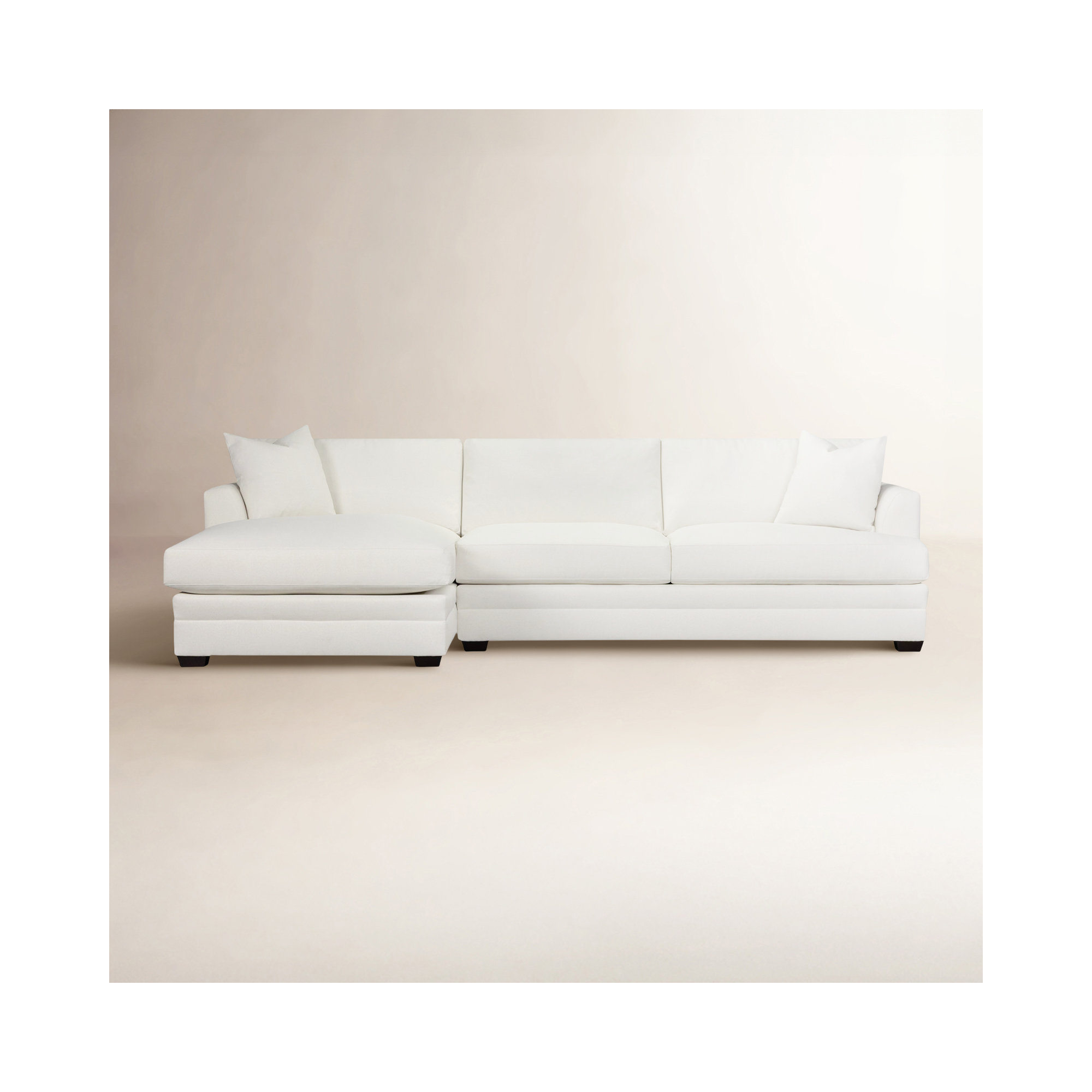 Edan 2-Piece Upholstered Chaise Sectional, Left Hand Facing, Macarena Beige