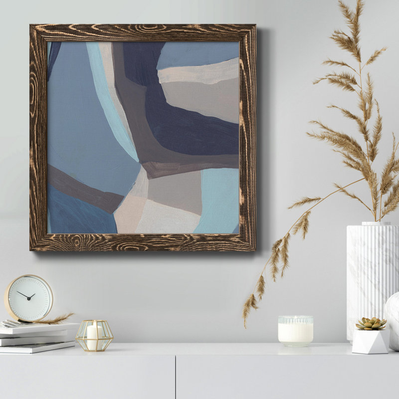 «Blue Chrysalis I-Premium», toile encadrée - prête à être accrochée, H 35,5 po x l 35,5 po x P 1,5 po, Noyer