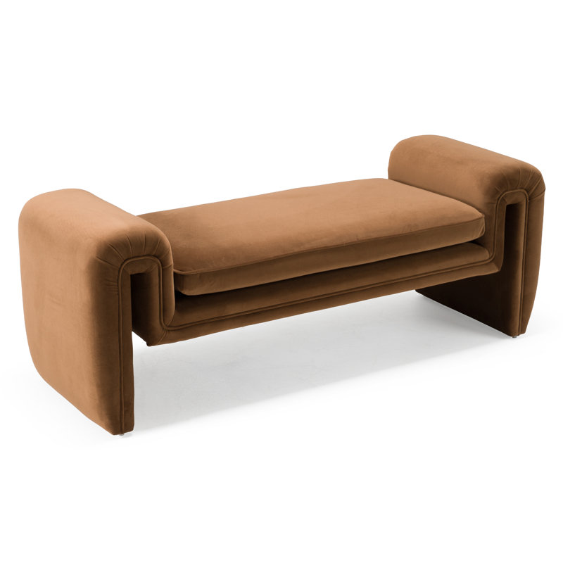 Dominika - Modern Brown Velvet Bench