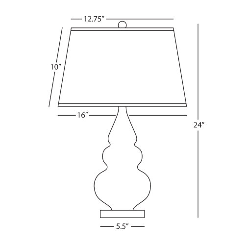 Small Triple Gourd Table Lamp, Matte Daisy