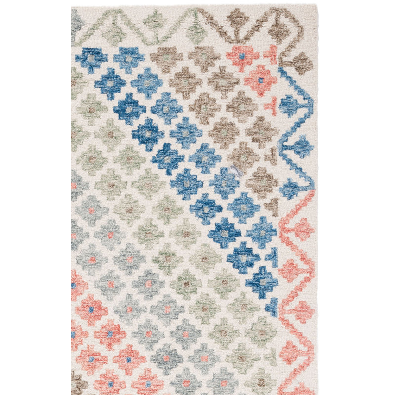 Tapis géométrique en laine / coton / latex touffeté à la main Aapri, Rectangle 4pi x 6 pi