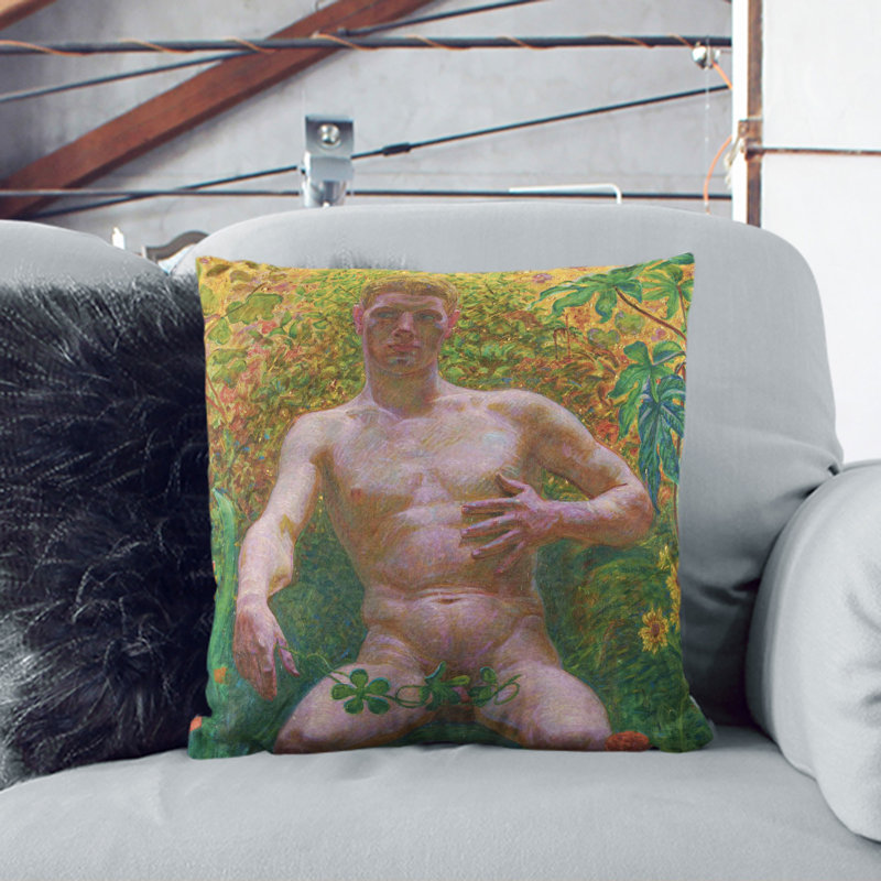 Adam In Paradise Square Throw Cushion, Black, 55cm H x 55cm W x 20cm D